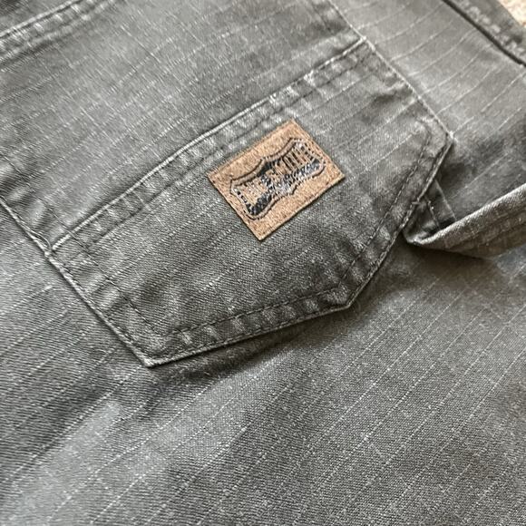 Big Smith Shorts 34 Mens Green Plaid Canvas Carpenter Ripstop Utility Workwear - Picture 8 of 9